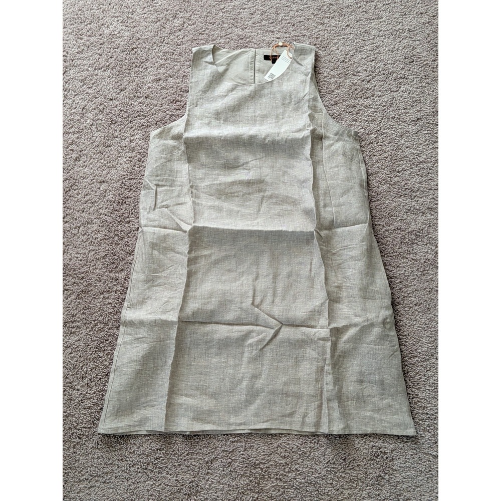 Quince 100% European Linen Tank Mini Dress Flax Size Large NWT Minimalist Preppy